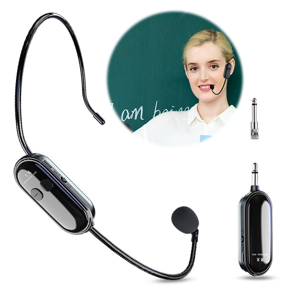 2.4G Wireless Microphone Headset Long Range Headset Mic Head Handheld Mic 2 in 1 for Voice Amplifier Stage Speakers Teach