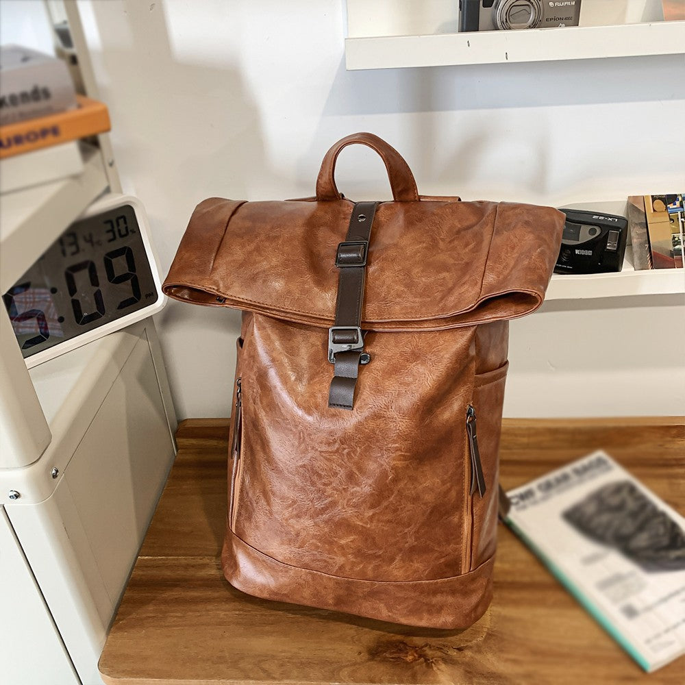 Advanced Retro Backpack for Men, Fashionable and Versatile, Trendy Brand Casual Backpack, Computer Travel Backpack