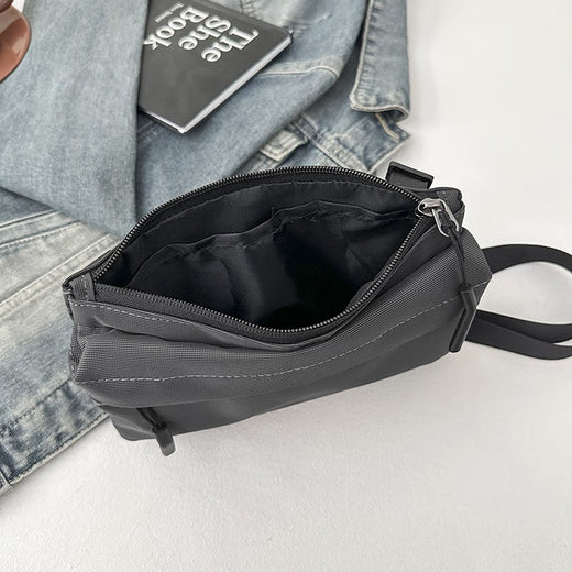 Fashion Leisure Nylon Shoulder Bag Solid Color Waterproof Cross-body Unisex Messenger Bag for Men And Women