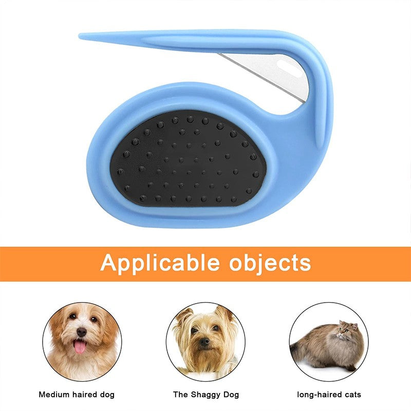 Pet Knot Open Comb Hair Cutter Hair Fur Shedding Grooming Trimmer Anti-slip Stainless Steel Hair Remover Tools Puppy Accessories