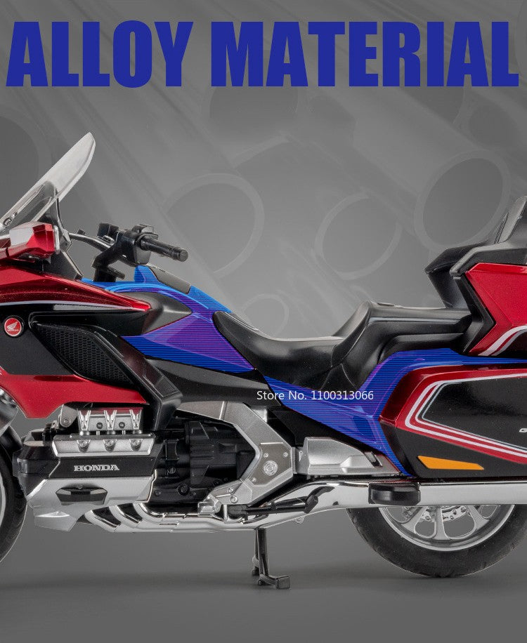 1:11 Honda Gold Wing GL800 2021 Motorcycles Models Cars Toys Rubber Tires with Light Music Miniature Model Toddler Kids Gifts