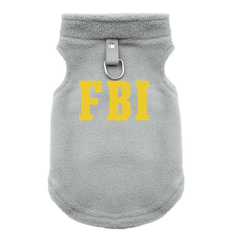 FBI Soft Dog Clothes Vest Warm Puppy Dogs Vest Cloak Pet Winter Clothing Jacket Coat Small Medium Dogs Outfit Chihuahua S-XL
