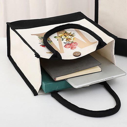 Fashionable new reusable shopping bag with initials for travel and large capacity storage bag