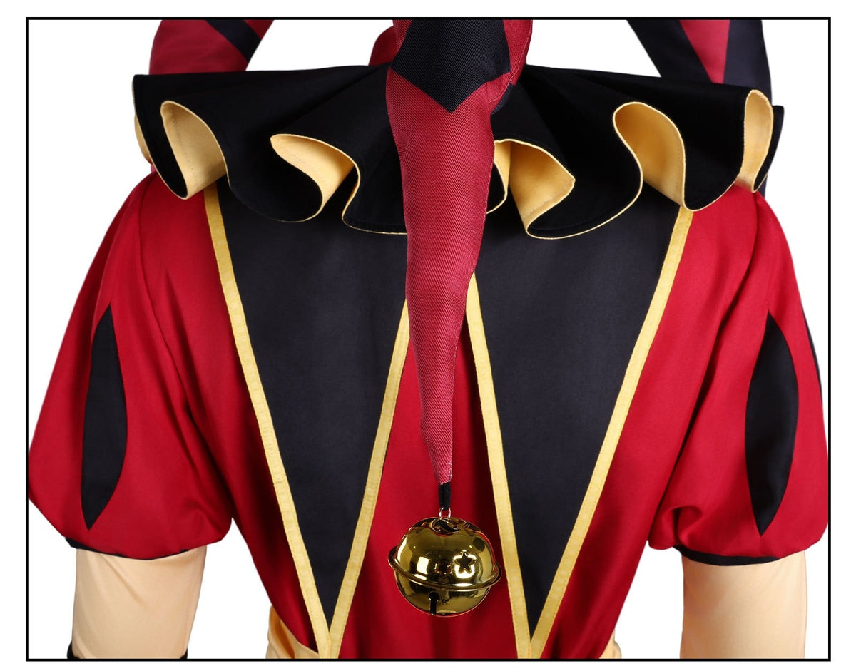 The Freak Circus Pierrot Jester Harlequin Cosplay Costume for Game Adult Clown Joker with Mask Halloween Carnival Outfits