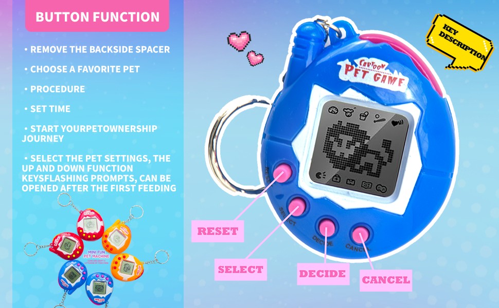 6-48PCS Virtual Pet Keychain Digital Pet Electronic Handheld Game Video Game Party Birthday Nostalgic 90s