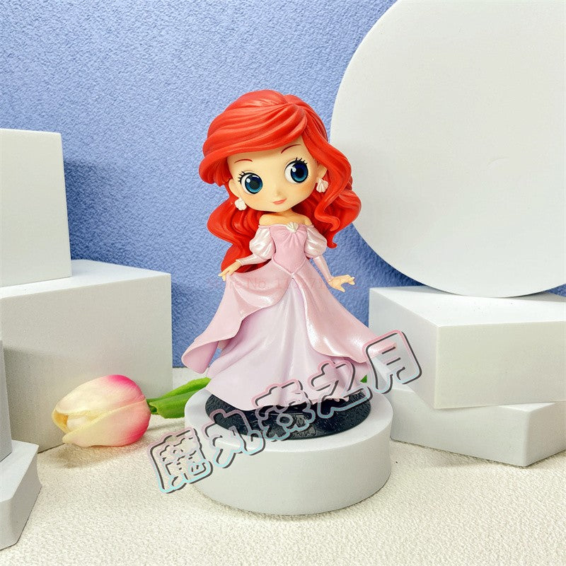 Bandai Disney The Little Mermaid Anime Qposket Characters Ariel Glitter Line Action Figure Collectible Model Toys Birthday Gift