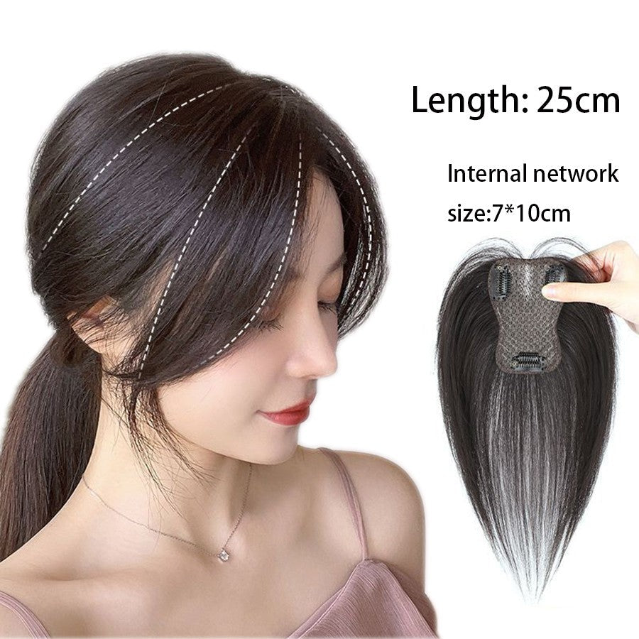 Synthesis Wig Middle-part Bangs Hair Extensions Clip In Forehead Natural Seamless French Oblique Bangs Eight-character Bangs