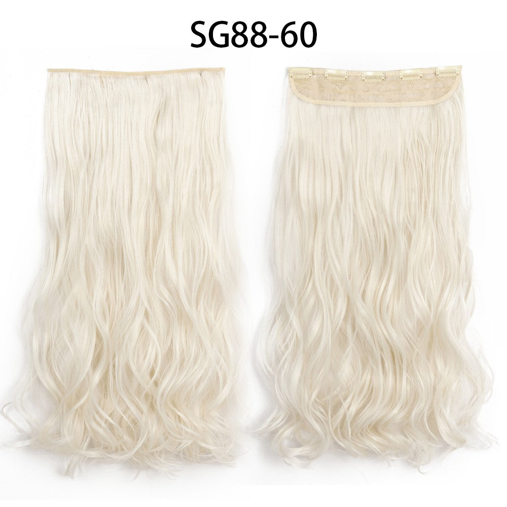 Synthetic Long Straight 5 Clip In Hair Extensions 22’‘ High Resistant Temperature Fiber Black Brown Blonde Hairpiece
