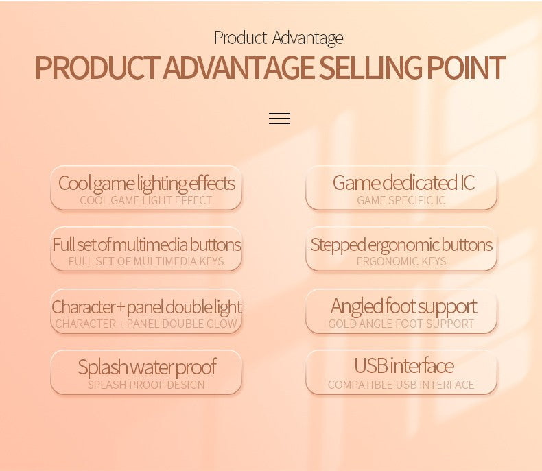 104 Keys Gaming Keyboard Wired Keyboard Color Matching Backlit Mechanical Feel Computer E-sports Peripherals for Desktop Laptop
