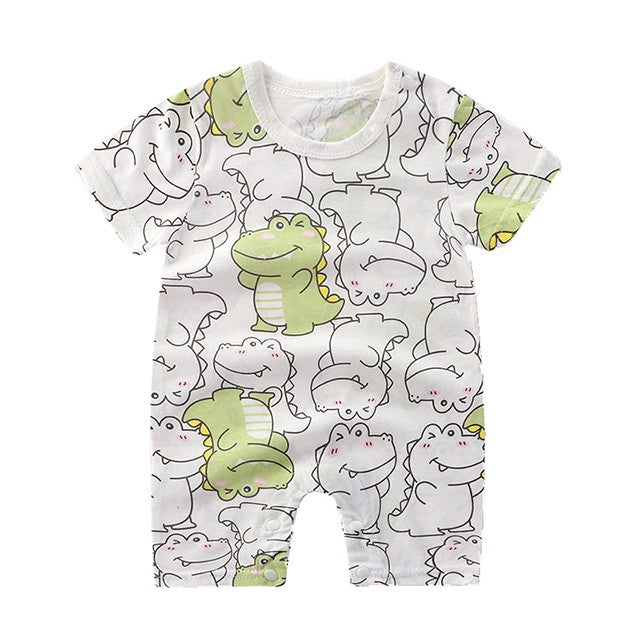 Newborn Baby Clothes Summer Short Sleeve Rompers Infant Boys Girls Cartoon Cotton Jumpsuit Toddler Thin Pajaodysuit For Newborns