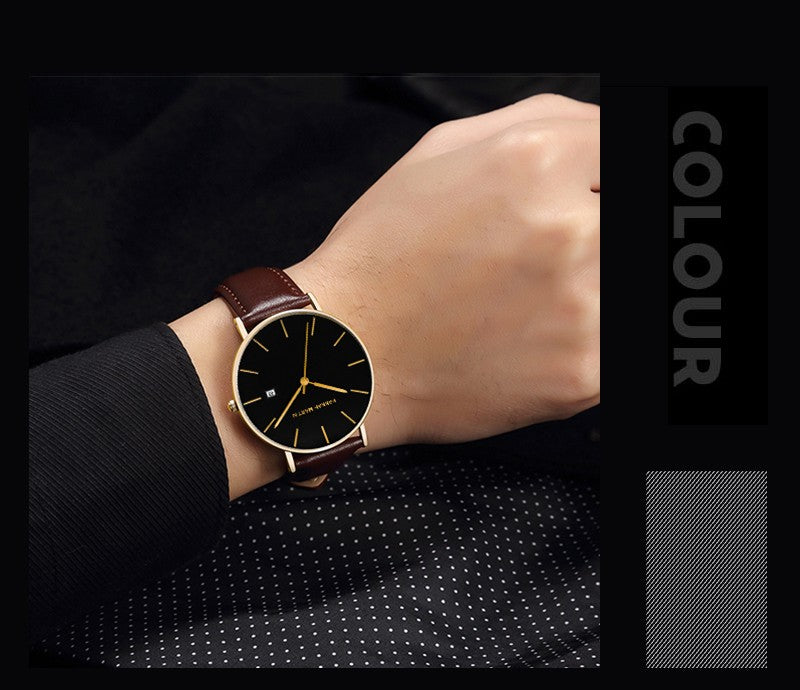 Classic Bauhaus Design Men Watch Dark Blue Japan Quartz Waterproof Stainless Steel Fashion Business Calendar Ultra Thin Watches