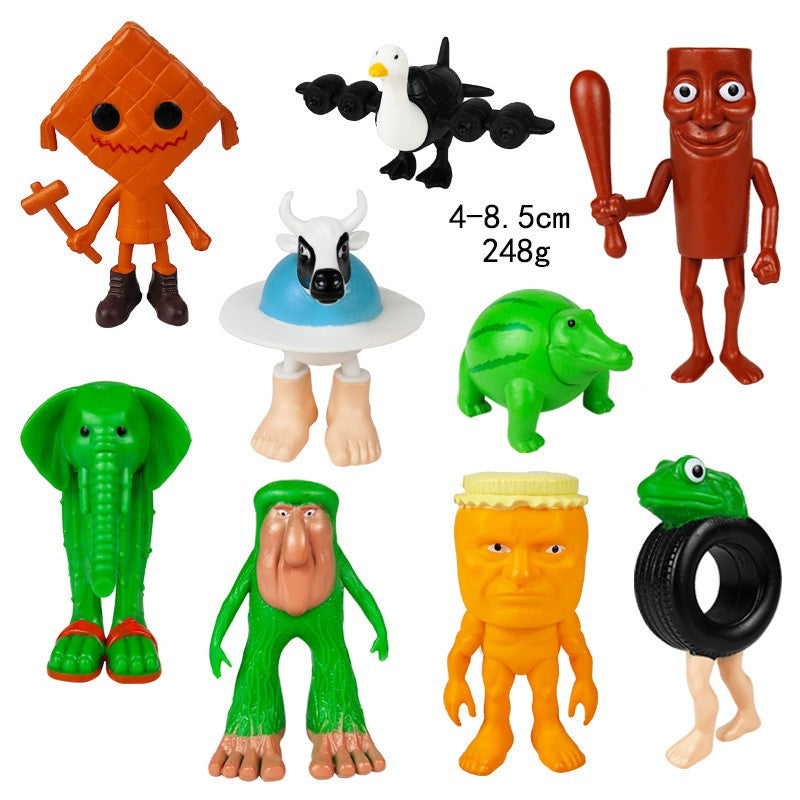 Italian Brainrot Tung Sahur Figure Toy Tralalero Tralala Figures Bombardino Crocodilo Shimpanzini Bananini Model Decor Doll Gift