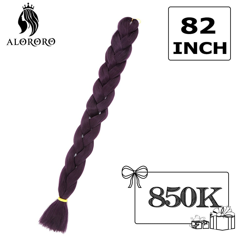Alororo Synthetic Jumbo Braid Hair 82 Inch African Fake Hair High Temperature Fiber Puple Red Braiding Hair Extensions for Women