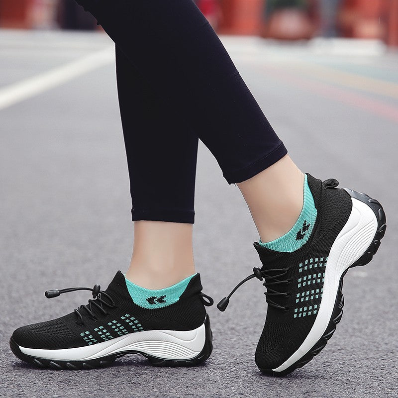 Oiaano Barefoot Womens Walking Shoes GreySock Casual Ladies Fashion Sneakers Comfort Slip On Air Cushion Platform Lightweight