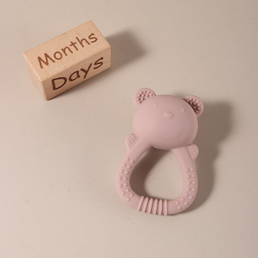 Hot sale cute bear baby rattle silicone teether 0-1 year toy