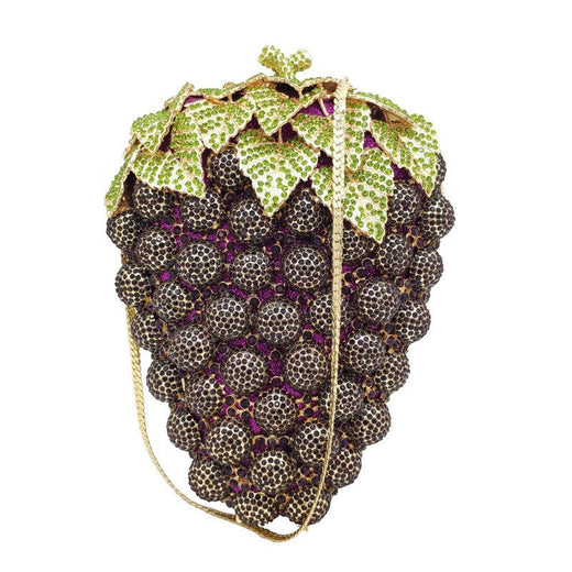 Fashion Grape Crystal Bags Purse Purple Designer Women Party Clutches Mini Clutch Bags Drop Shipping Wedding Bridal Handbags