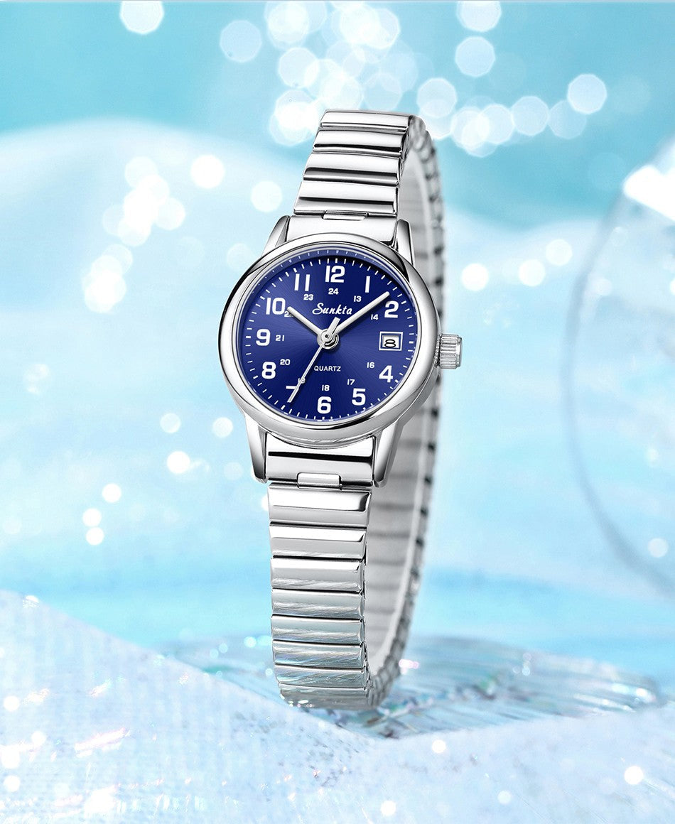 LIGE Sunkta Elegant Fashion Woman Watch Classic Luxury Auto Date Waterproof Simple Stainless Belt Watches for Women Montre Femme