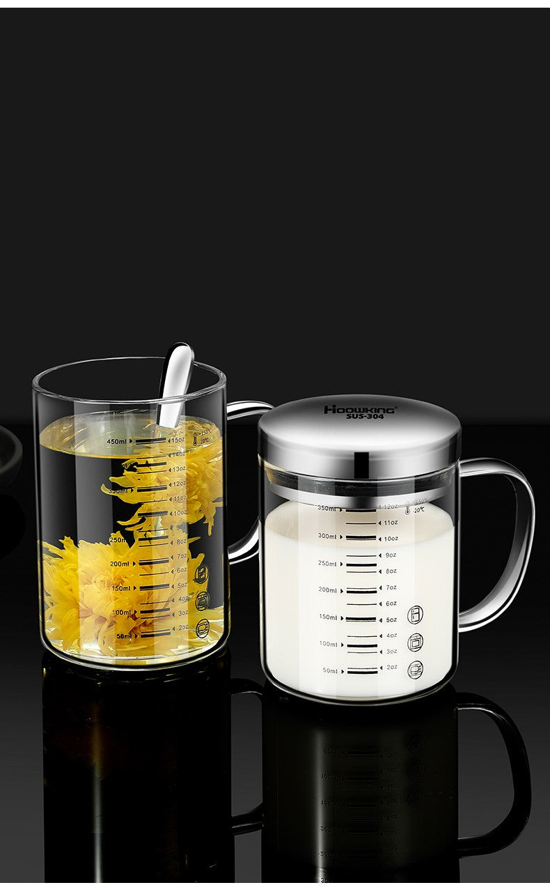 Y-244 Milk Cup Caffeine Beaker Mug Graduated Beaker With Handle Borosilicate Glass Multi-Function Food Grade Measuring Cups