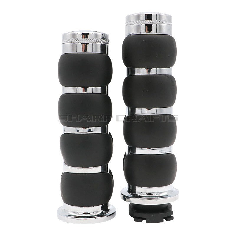 1" 25mm & 7/8'' 22mm Billet Rubber Flame Spike Hand Grips For Harley Honda Kawasaki Suzuki Yamaha Bikes Cruiser Chopper Custom