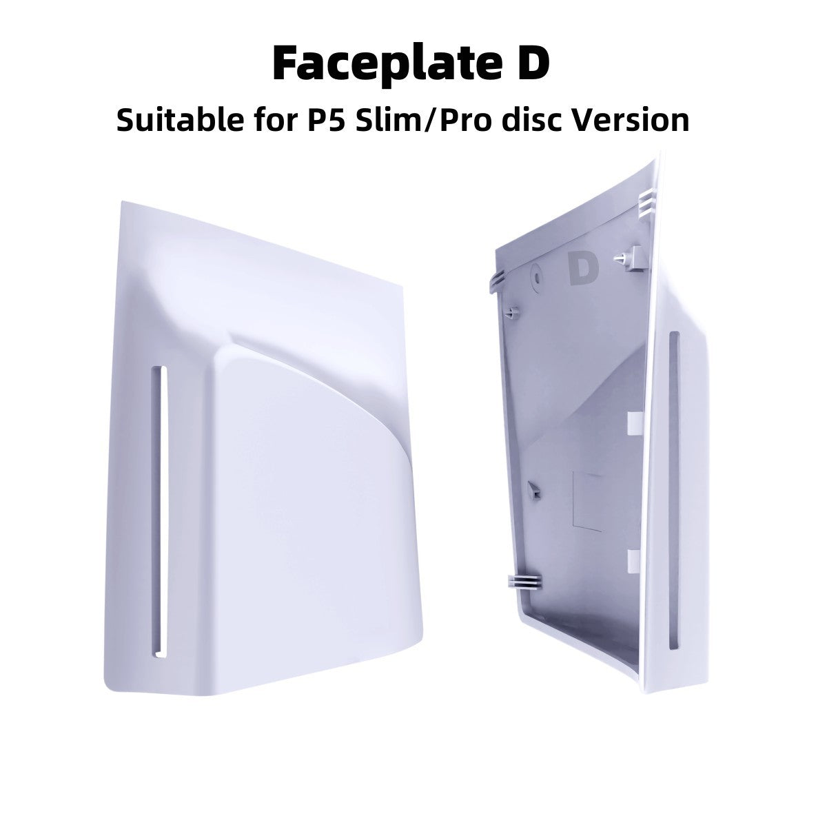 White Panels Side Disc Plate ABS Replacement Faceplate Hard Shell Case Covers for PS5 Pro/PS5 Slim Disc Version Digital Version