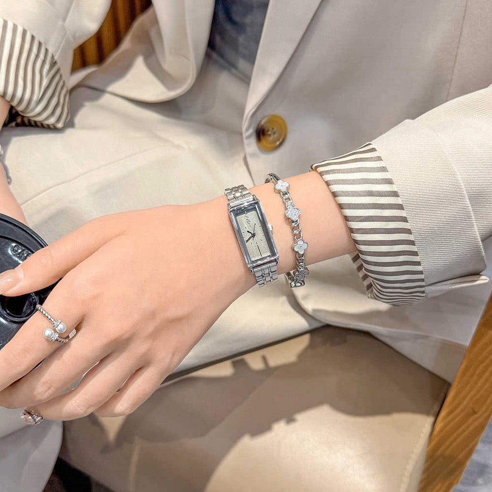 GEDI Square Watch Stainless Steel Gold Vintage Watches for Woman Luxury Elegant Waterproof Quartz Wristwatch Gifts Girlfriend
