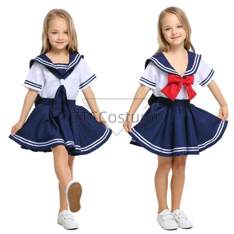 Japanese Style Party Uniform Kids Boys Girls Sailor Costume Carvial Cosplay Clothes Sets Halloween Cute JK Suit