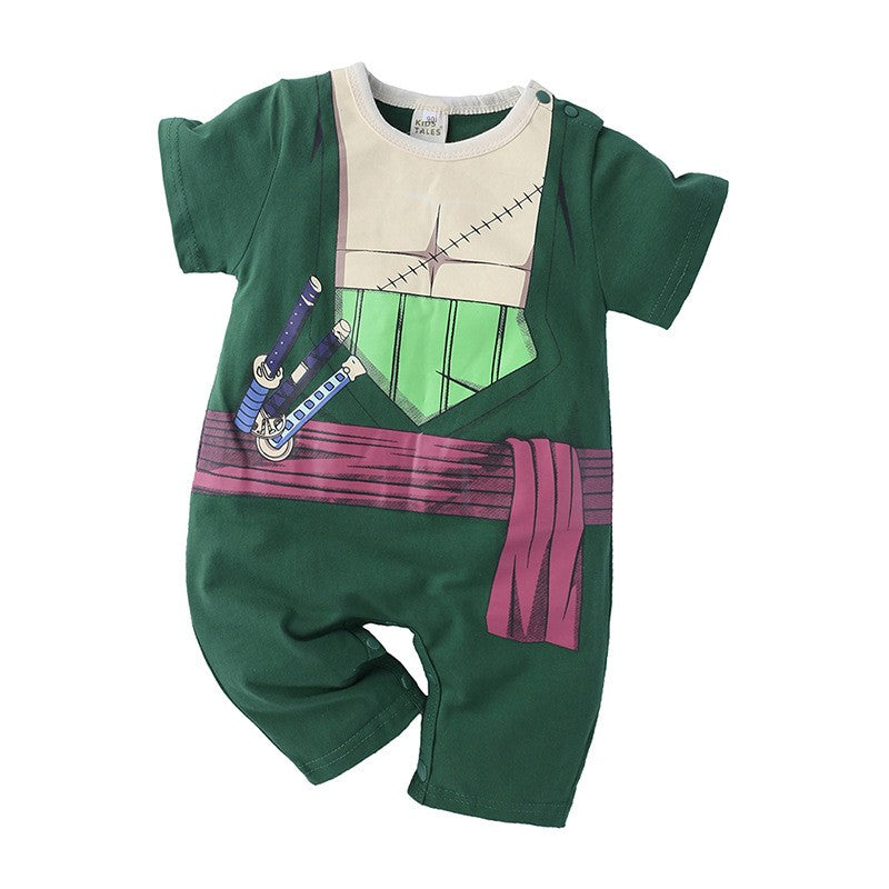 0-2 Years Old Children's Cartoon One-piece Baby Role Play Short-sleeved Romper Kids Cotton Clothes Baby Girl and Boy Clothes