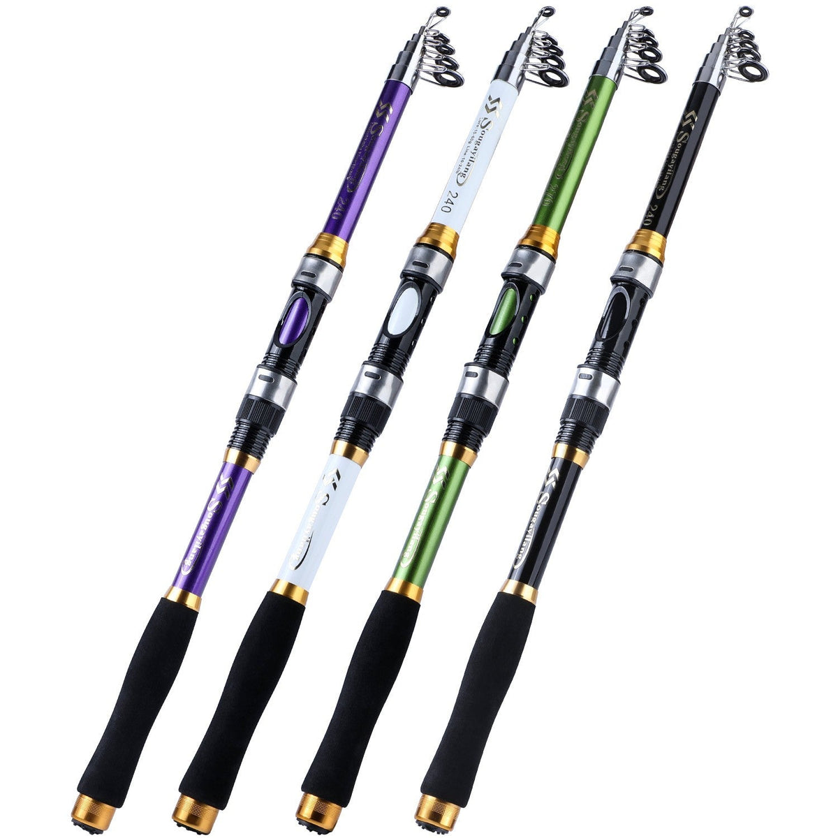 Sougayilang 4 Colors Telescopic Fishing Rod 1.8m-3.3m Glass Fiber EVA Handle Carp Spinning Rod Fishing Pole Fishing Weight 5kg