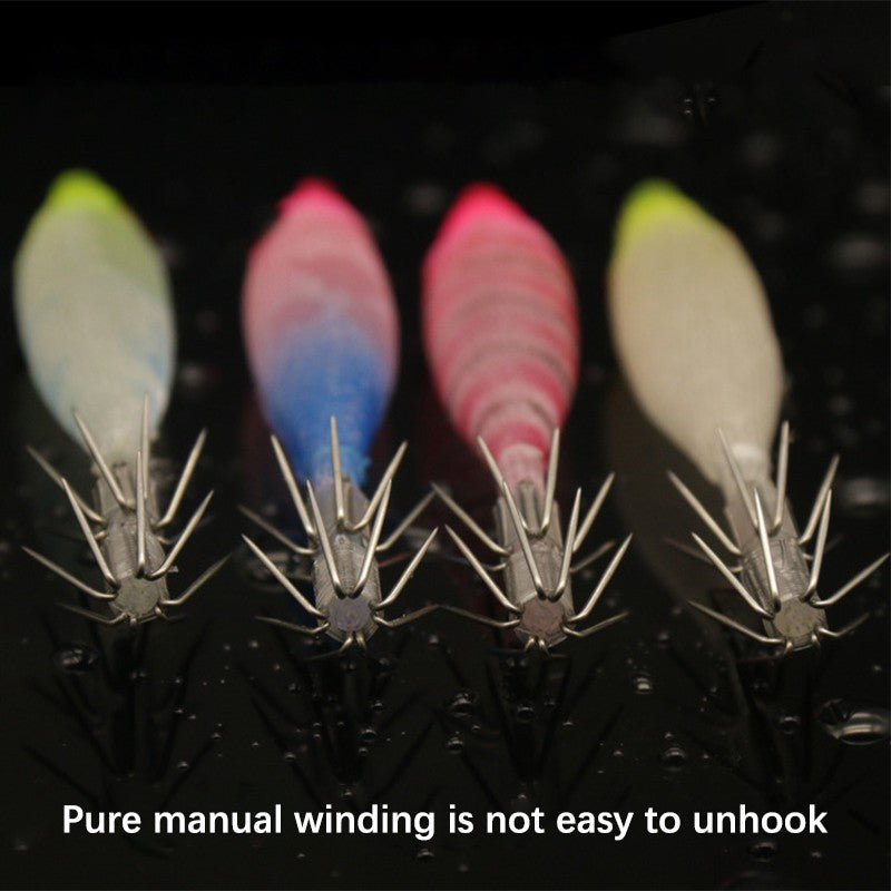 8cm 4g Squid Jig Lure, Soft Plastic Artificial Bait with Hook for Saltwater Fishing