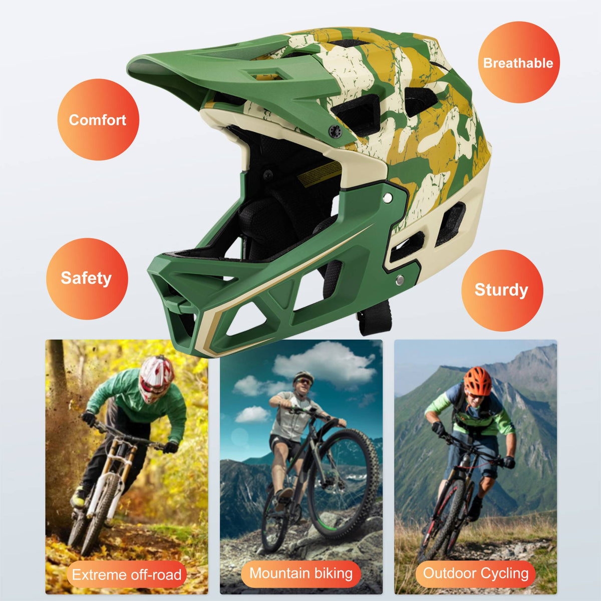 Seeker MTB adult Helmet Outdoor Off-road Helmet Racing Downhill Men Women Camouflage Full Helmet Bicycle Riding Safety Helmets