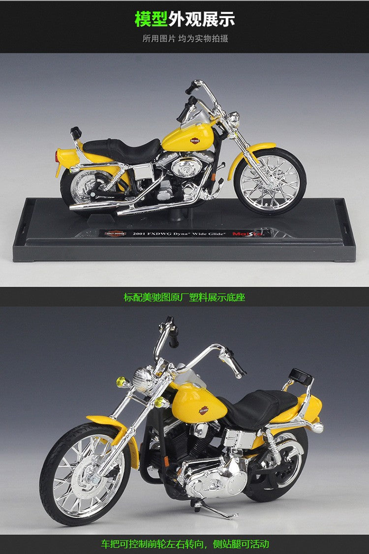 Maisto 1:18 Harley 2001 FXDWG Dyna Wide Glide Metal Motorcycle Diecast Bike Car Model Toy Collection Mini Moto Gift