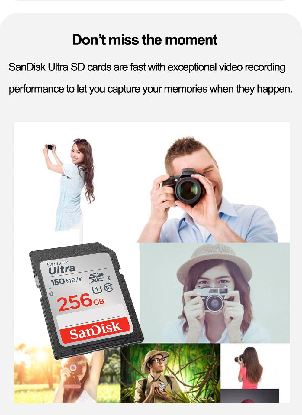 SanDisk Ultra/Extreme/Extreme PRO SD Card 256GB 128GB 64GB SDXC 32GB SDHC Memory Card C10 U1 U3 Carte SD Card for Camera 4K UHD