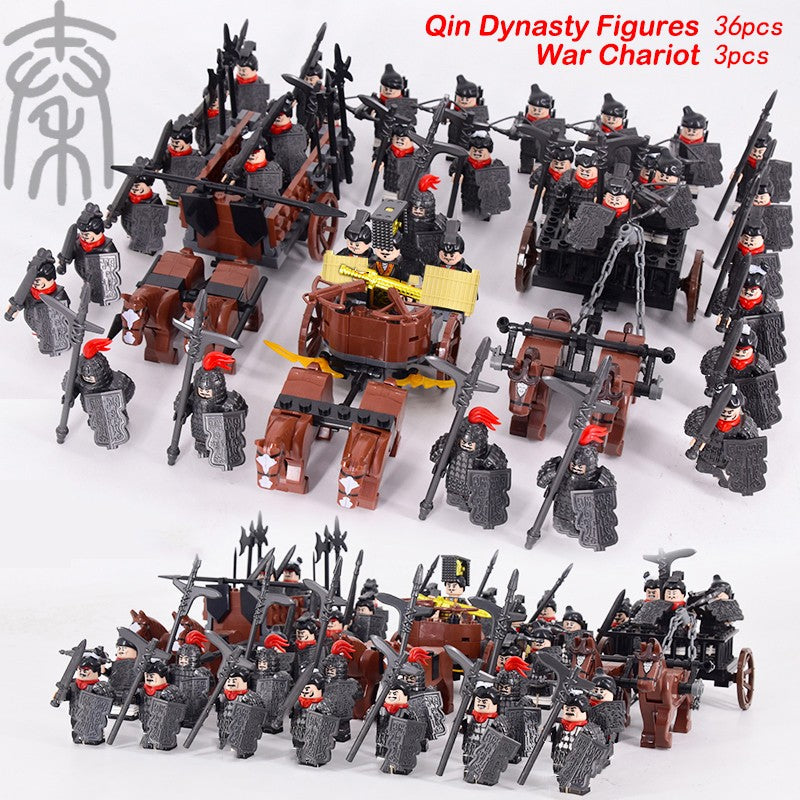 MOC Roman Empire Spartan Army Medieval Soldier Chariot Building Block Bricks Ancient Military War Helmet Toys For Children