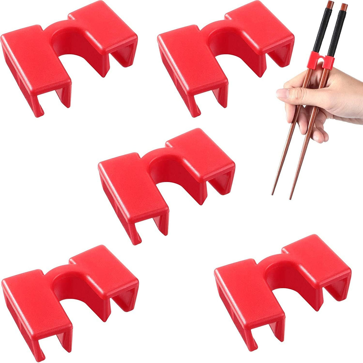 5/6PCS Reusable Chopsticks Trainers Non-Slippery Reusable and Replaceable Asian Helper for Kids Adults Beginner Each Age Learner