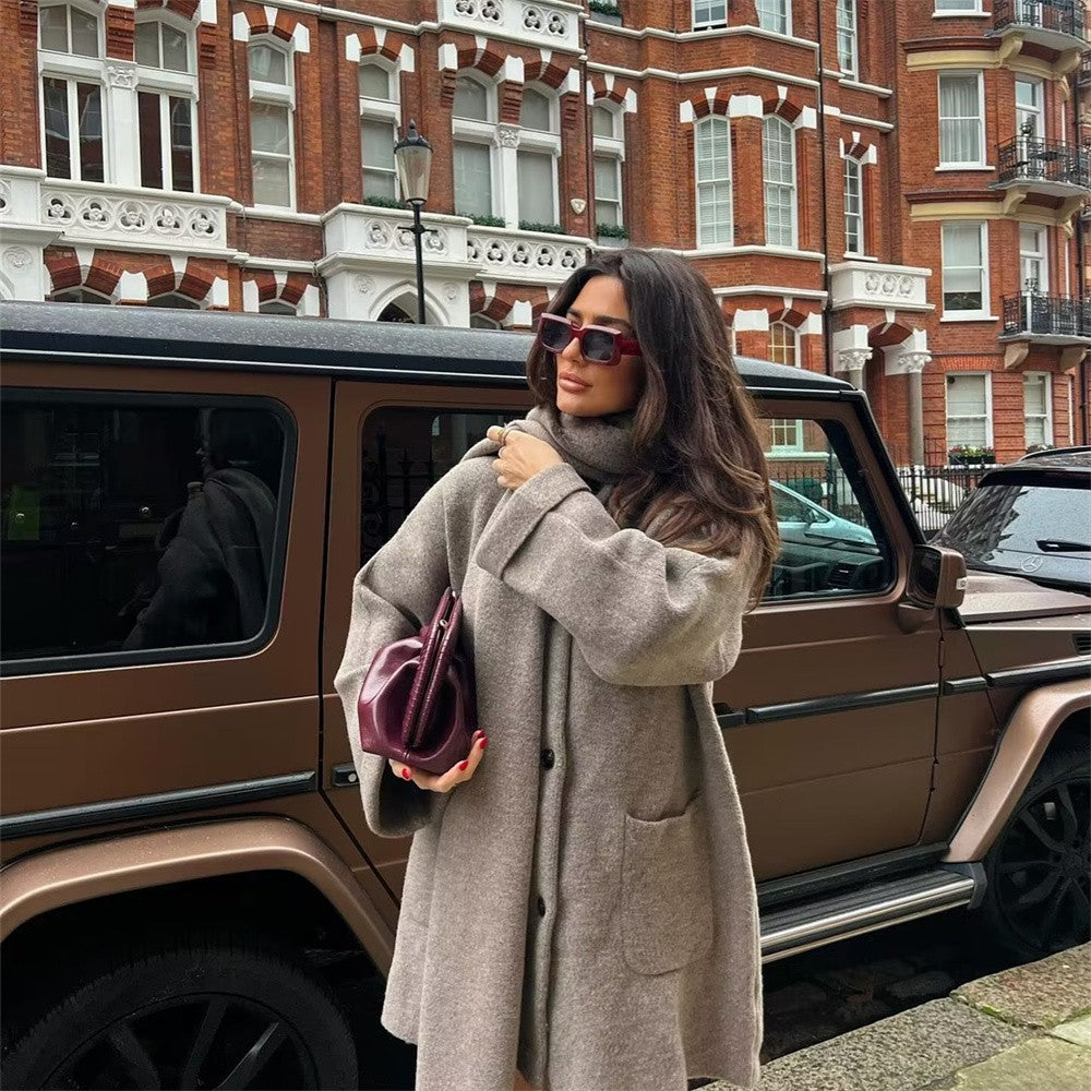 Winter New Product Women's Fashion and Casual 100 Pairs Scarf Short Knitted Coat Coat