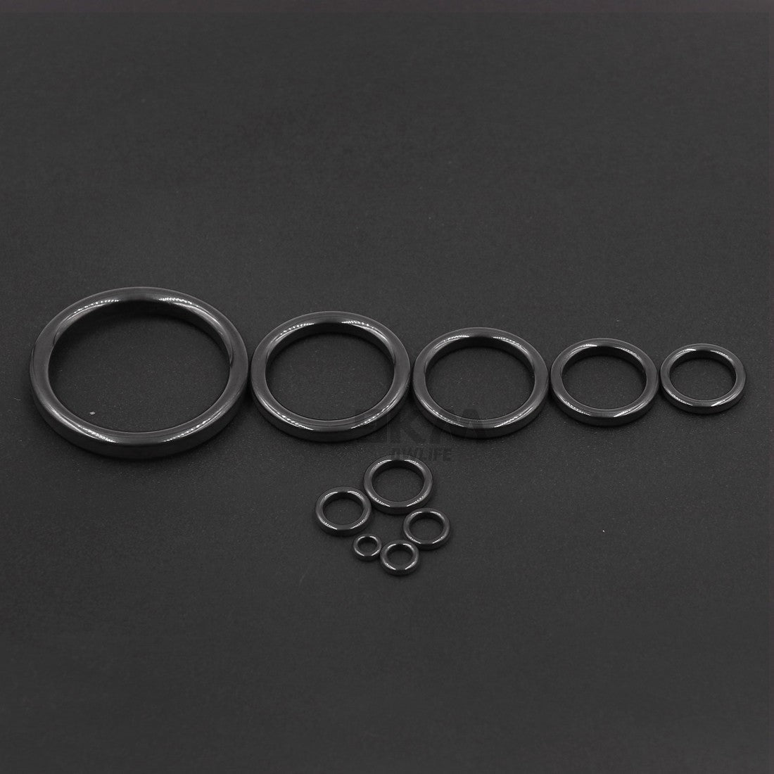 Fishing Rod Guides Ring 10Pcs~100Pcs Wear Resistant Ceramic Guide Ring Rod Repair Replacement Kit Alconite Ring Black 6mm~47.3mm