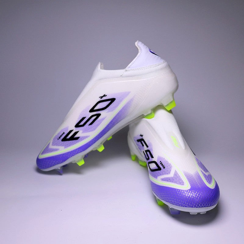 SLIP-ON Mens Soccer Shoes Non-Slip Turf Soccer Cleats for Youth Without-Lace TF/FG Training Football Boots Chuteira Campo 35-45