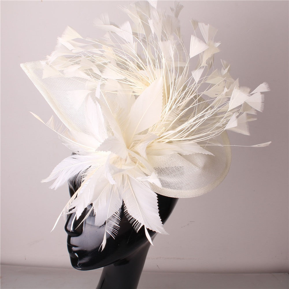 Royal Blue Gorgeous Fascinator Hat With Clips Elegant Women Fancy Feathers Wedding Hats Bridal Hair Accessories Lady Millinery