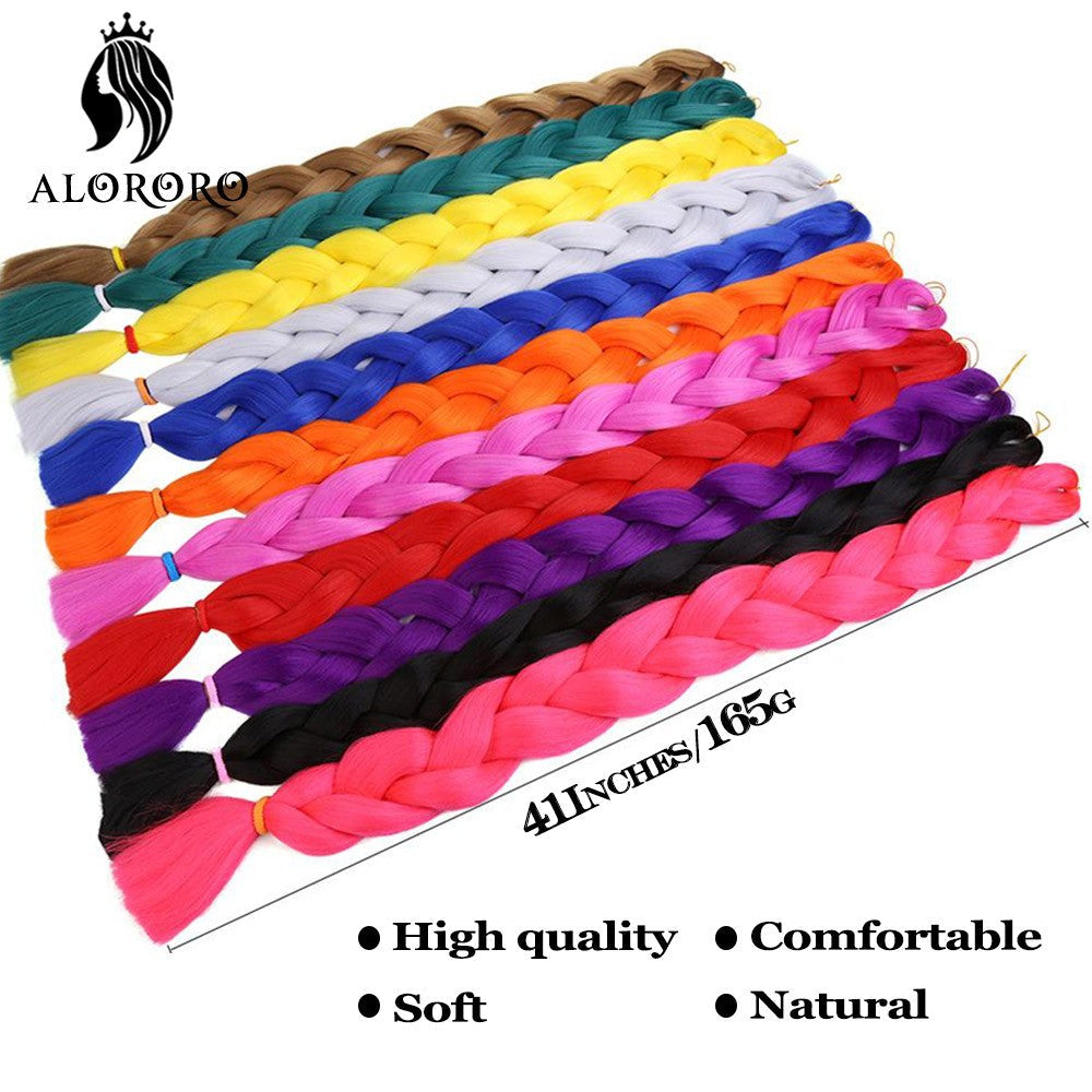 Alororo Synthetic Jumbo Braid Hair 82 Inch African Fake Hair High Temperature Fiber Puple Red Braiding Hair Extensions for Women