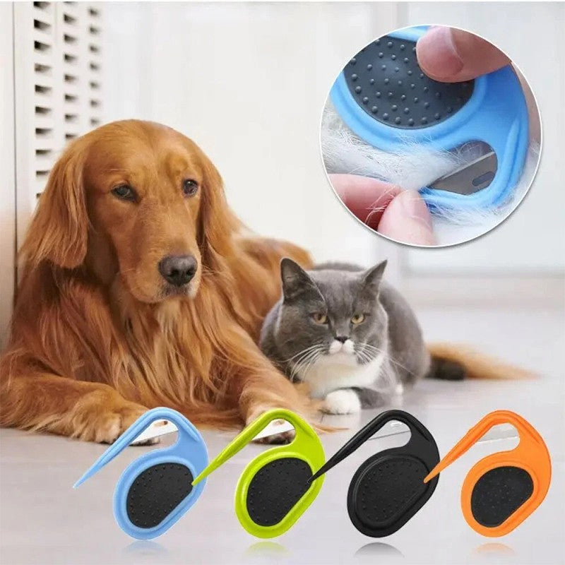 Pet Knot Open Comb Hair Cutter Hair Fur Shedding Grooming Trimmer Anti-slip Stainless Steel Hair Remover Tools Puppy Accessories