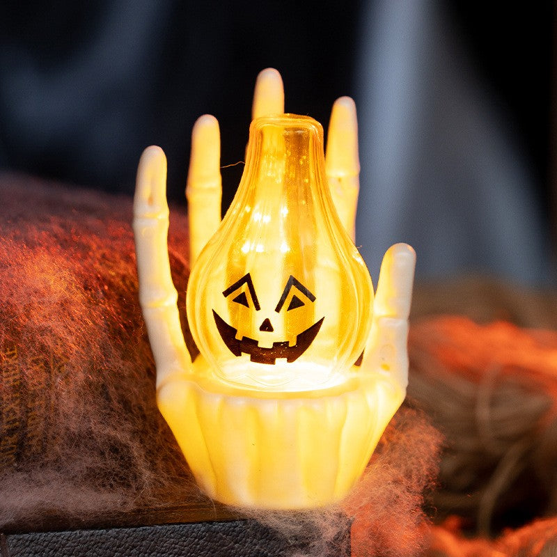 Spooky Atmosphere Decor Halloween Pumpkin Lamp Ghost Hand Light New Prop Eerie Scene Setting Party Decoration Solution