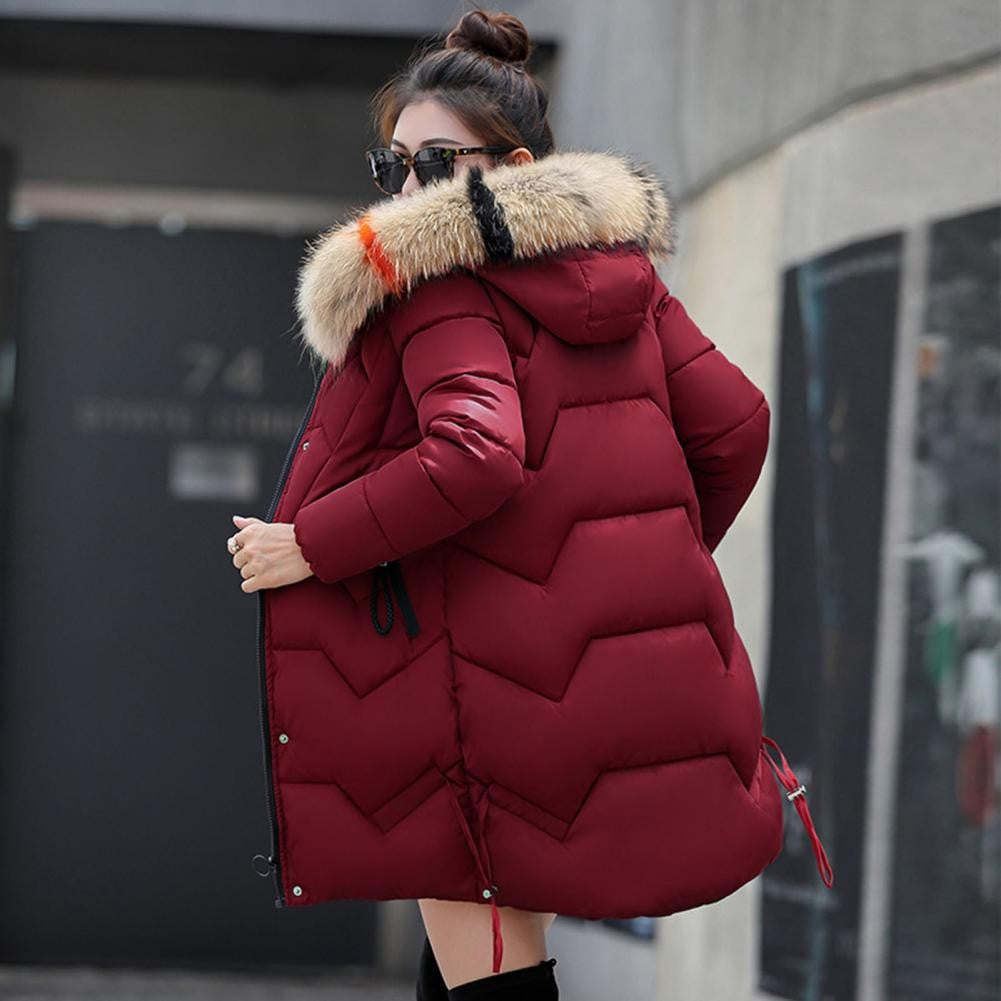 Fashion Coats Winter Jacket Women Parka New 2024 Hooded Long Female Coat Solid Color Windproof Outwear Parka