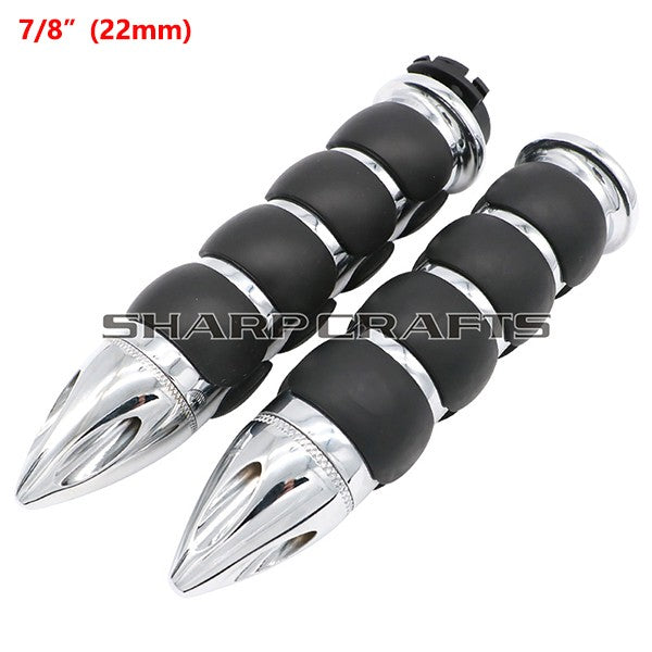 1" 25mm & 7/8'' 22mm Billet Rubber Flame Spike Hand Grips For Harley Honda Kawasaki Suzuki Yamaha Bikes Cruiser Chopper Custom