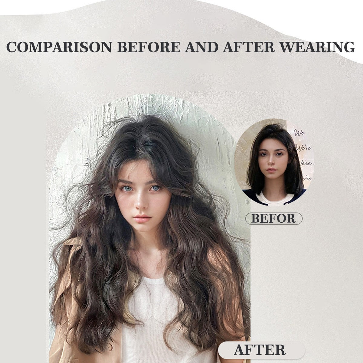 Ocelot 16-24 inch synthetic wavy hair extension wig natural water ripple women's hair accessories hair extension long curly hair