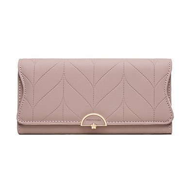 PU Fashion Long Women's Wallet Fashion Buckle New Handbag Large Capacity Fresh Wallet Wallet
