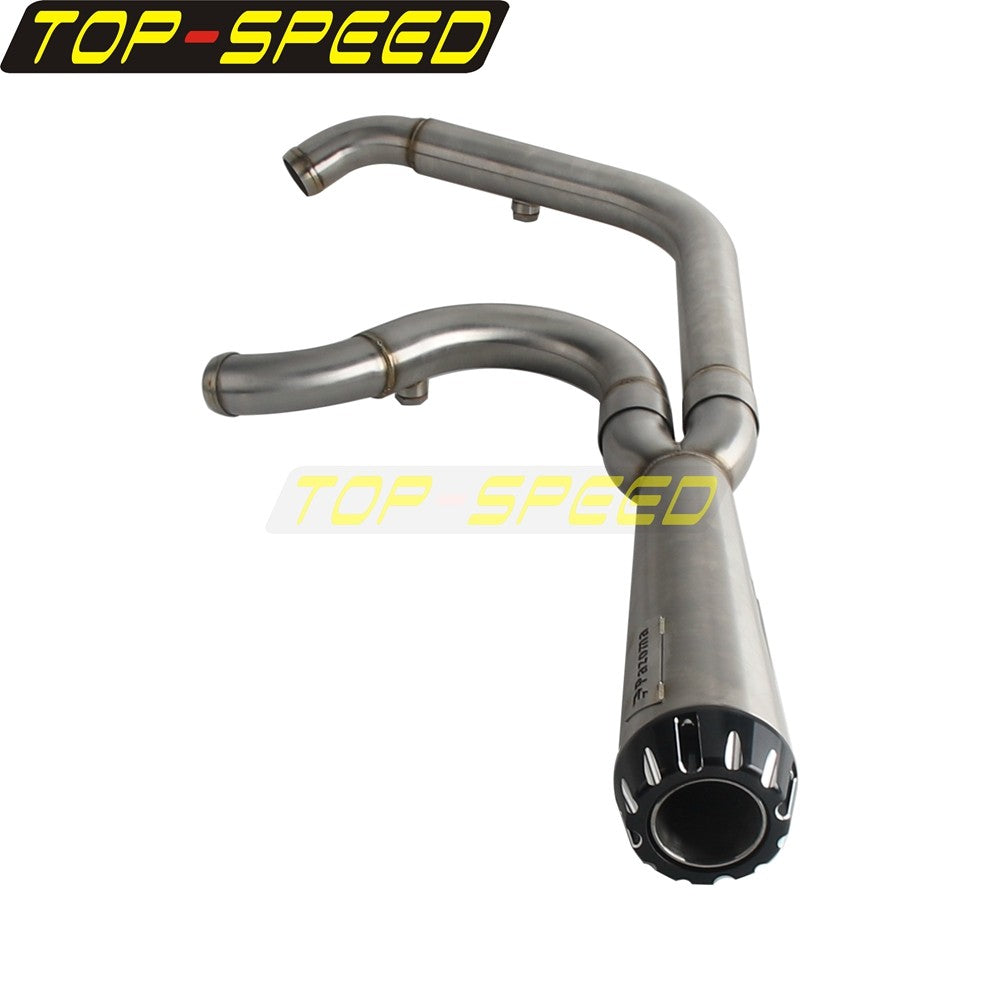 For Harley Softail Low Rider Standard Fat Bob Slim Deluxe Street Bob 2018+ Motorcycle 2-in-1 Exhaust System Exhause Muffler Pipe