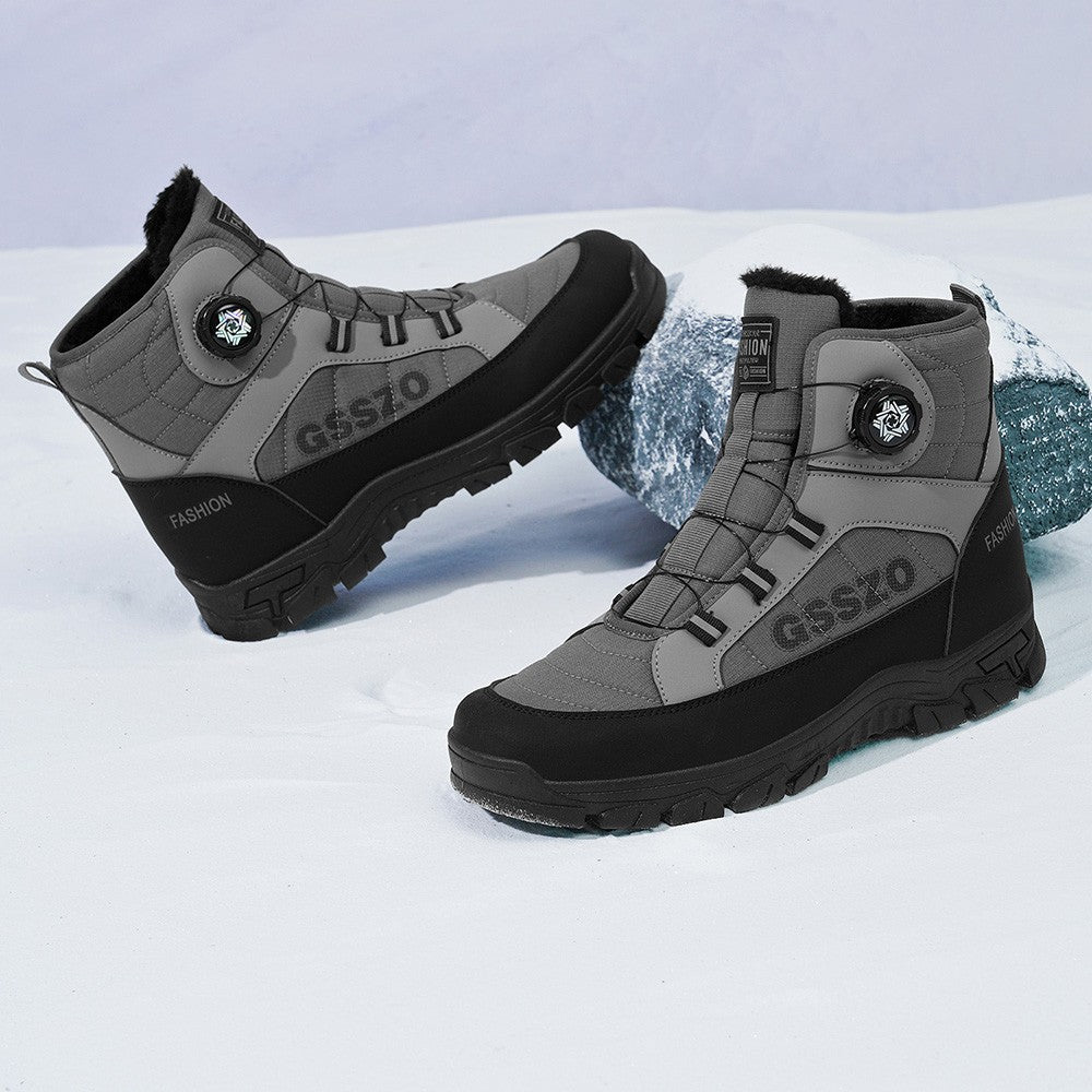 Winter New Swivel Buckle Fleece Waterproof Snow Boots Outdoor Non-slip and Wear-resistant