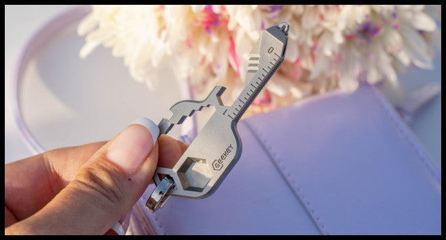 24 in 1 Key Tool Multi functional Stainless Steel Keychain Creative Small Tool Key EDC Key Tool
