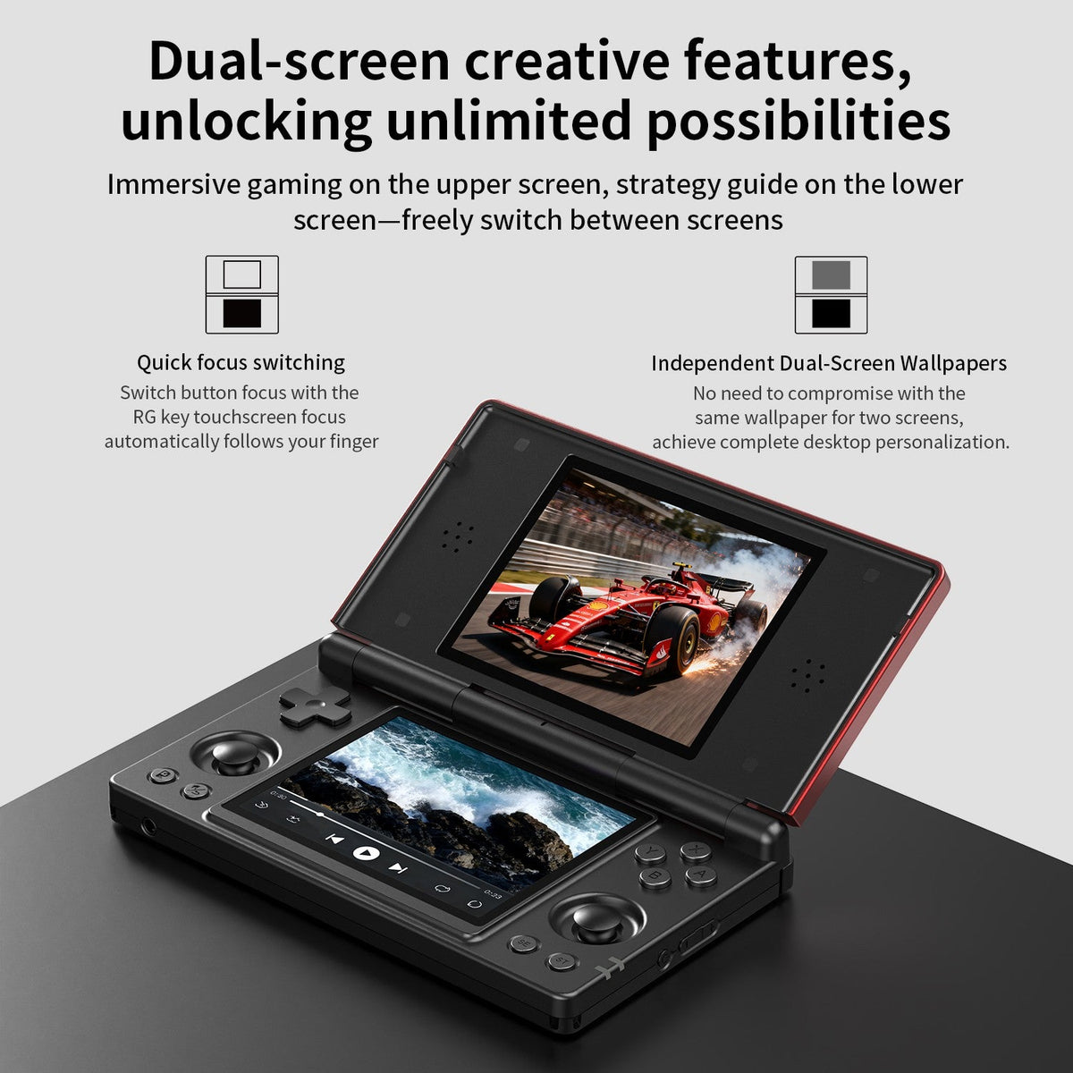 Anbernic RG DS Video Game Console Dual 4.0” IPS Screen Android 14 Support Dual Application On Split Screens & Hall PSP Gifts