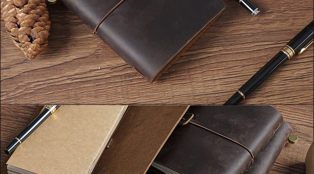 100% Genuine Leather Journal Refillable Travel Notebook Retro DIY Handmade Diary Sketchbook School Office Gift Customized